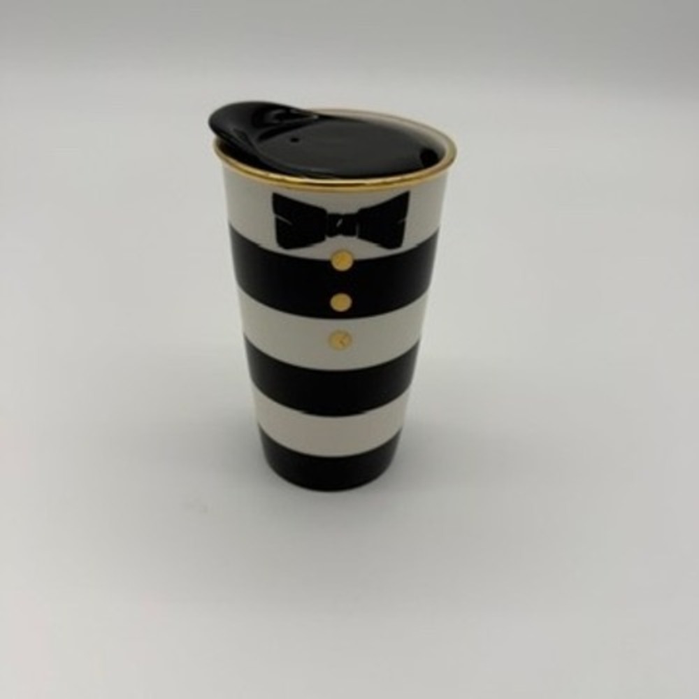 Starbucks Alice + Olivia Stacey Bendet Stripe Bow Tie Ceramic Tumbler 12oz 2013